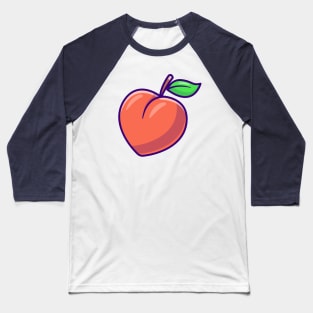 Peach Fruit Cartoon Baseball T-Shirt